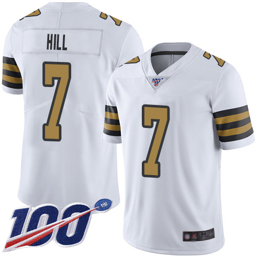Men New Orleans Saints Limited White Taysom Hill Jersey NFL Football #7 100th Season Rush Vapor Untouchable Jersey